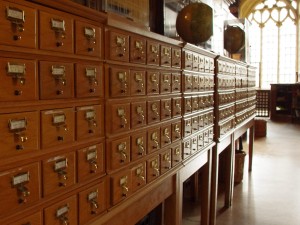 Card catalogues at the Bodleian Library.